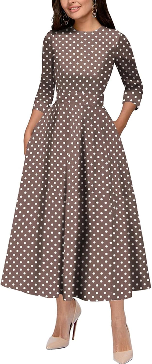 Women'S Vintage Dress Sleeveless O-Neck Party Cocktail Dress