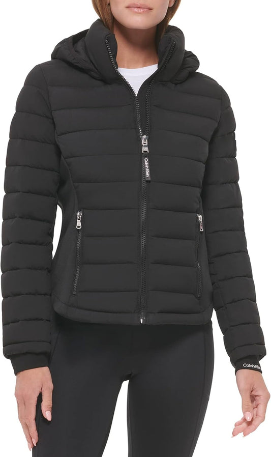 Women'S Water Resistant Casual Lightweight Scuba Side Panels Jacket