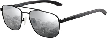 Black Frame Silver Mirrored Lens