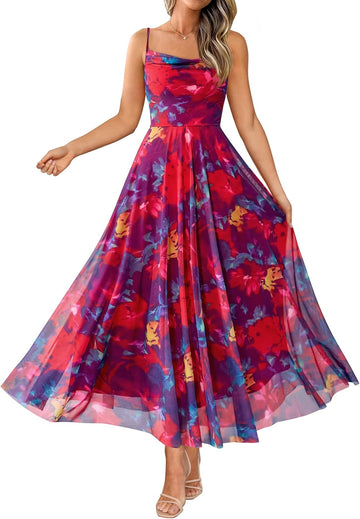 Floral Navy Red Flower