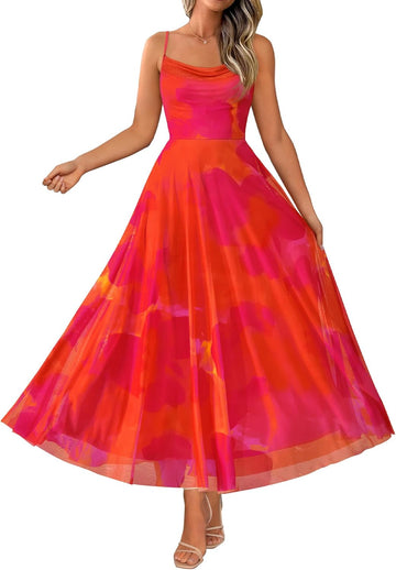 Orange Red Big Floral