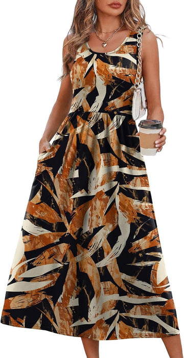 Brown Leaf Print