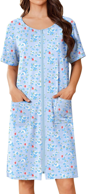 Blue Grid Floral