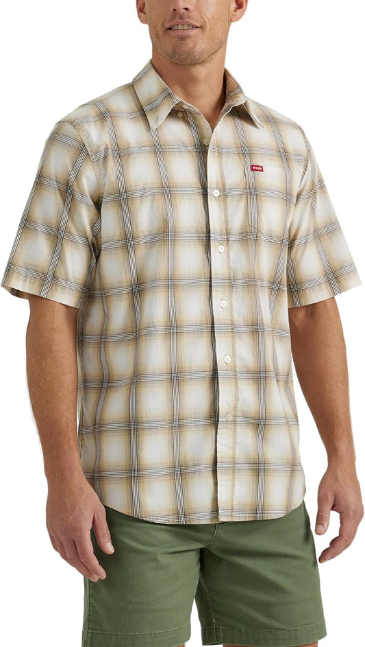 Men'S Short Sleeve Classic Plaid Shirt
