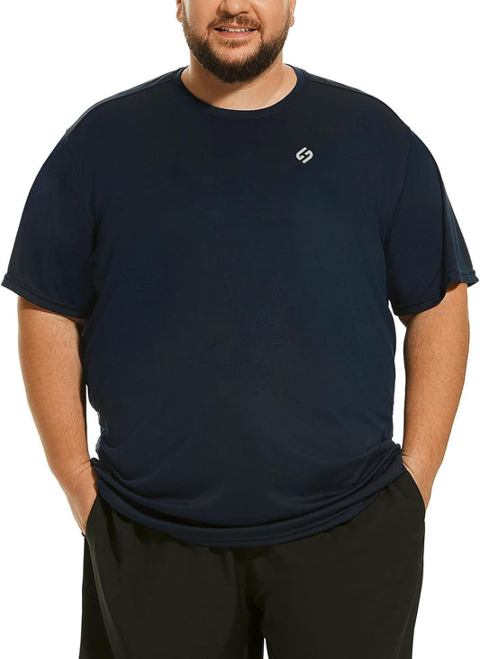 Big and Tall Mens T-Shirt Crewneck Tees Moisture Wicking 2XL-6XL