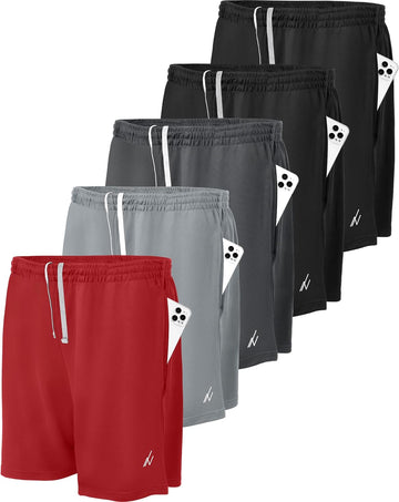 Black / Black / Dark Grey / Medium Grey / Red