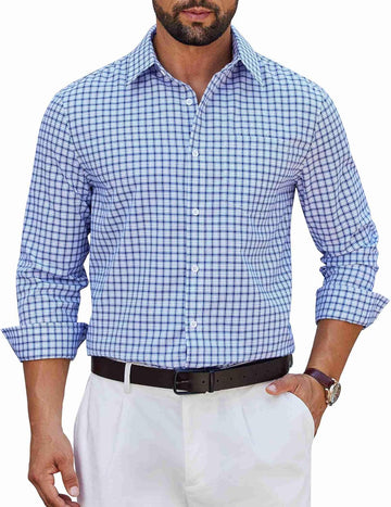 White Deep Blue Plaid
