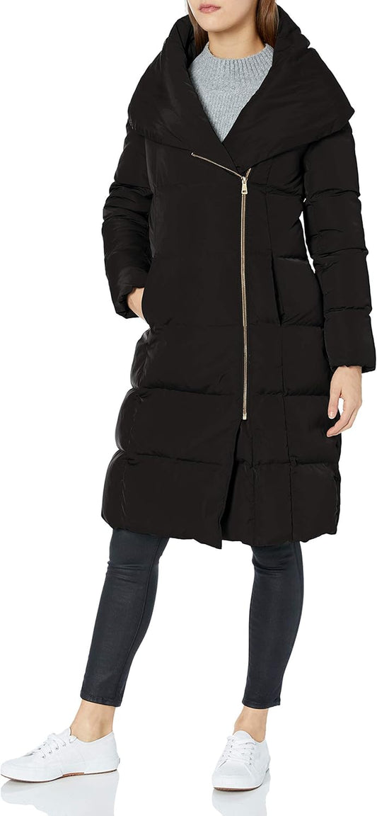 Women'S Long Size Zip Hooded Quilted down Coat